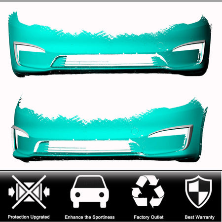 Tesla Model S 2021-2023 Front Bumper Splitters Carbon Fiber-Ahacarbon
