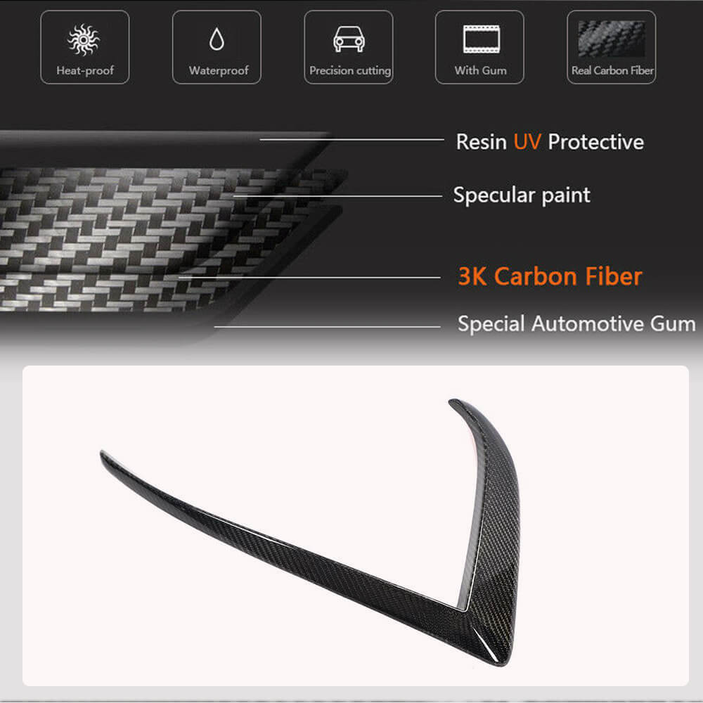 Tesla Model S 2021-2023 Front Bumper Splitters Carbon Fiber-Ahacarbon