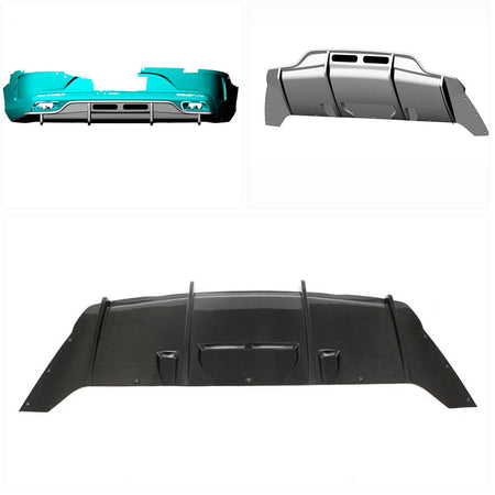 Mercedes Benz (W217) C217 S500 S550 Sport Pre-facelift 2015-2017 Rear Bumper Diffuser Carbon Fiber-Ahacarbon