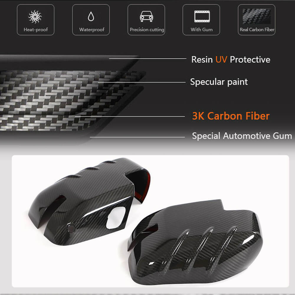 Ford Bronco 2021-2023 Mirror Covers Add-on Style Dry Carbon Fiber-Ahacarbon