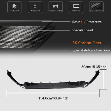 Ford Focus RS Facelift 2016-2018 Front Bumper Lip Carbon Fiber-Ahacarbon