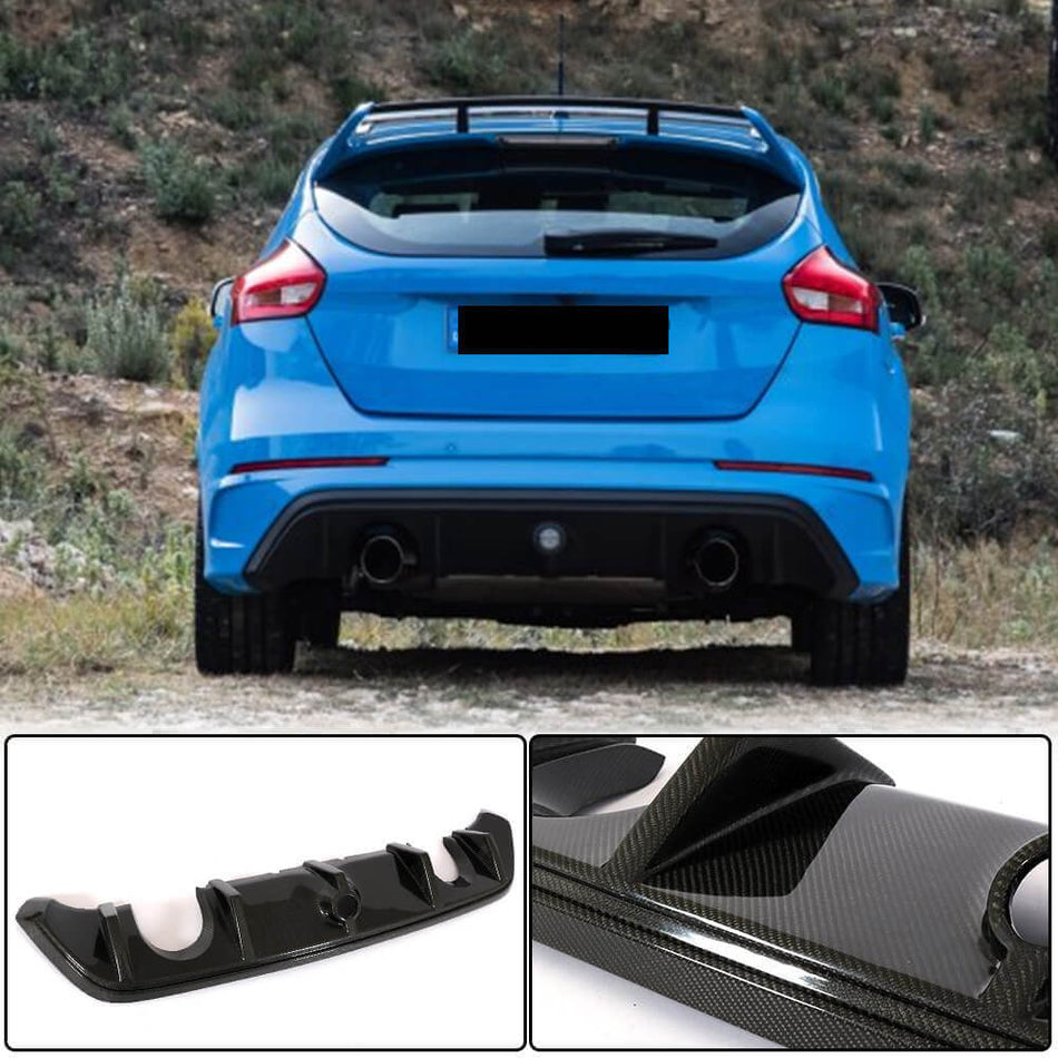 Ford Focus RS 2016-2018 Rear Bumper Diffuser Carbon Fiber-Ahacarbon
