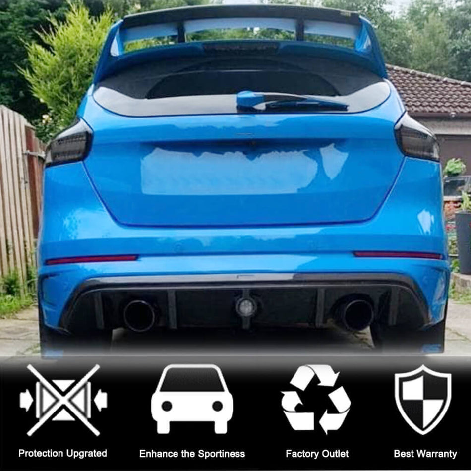 Ford Focus RS 2016-2018 Rear Bumper Diffuser Carbon Fiber-Ahacarbon