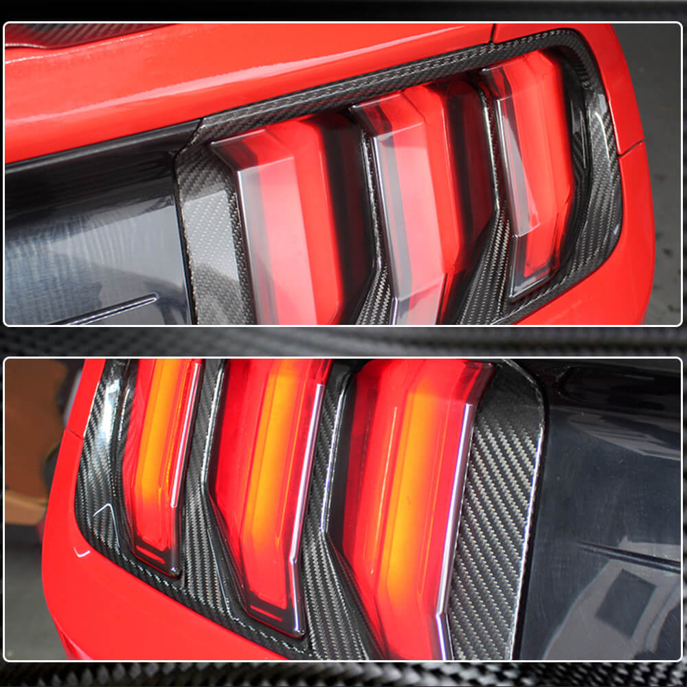 For Ford Mustang 2018-2022 Rear Tail Grille Carbon Fiber-Ahacarbon