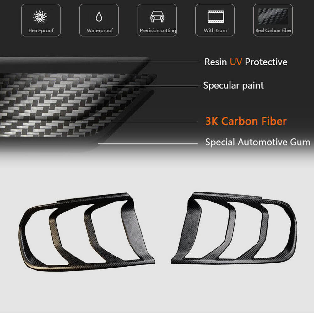 For Ford Mustang 2018-2022 Rear Tail Grille Carbon Fiber-Ahacarbon