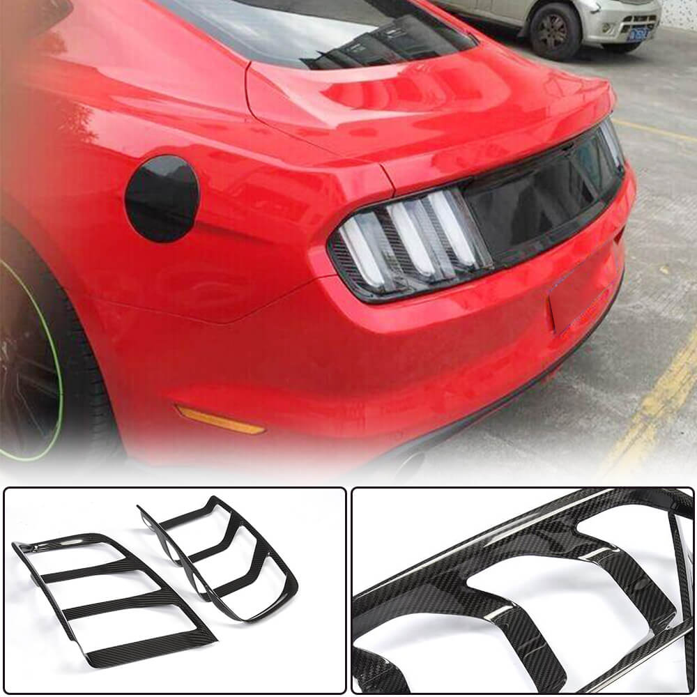 Ford Mustang 2015-2017 Rear Bumper Fog Lamp Light Cover Carbon Fiber-Ahacarbon
