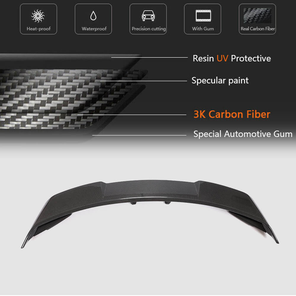 Ford Mustang Coupe 2015-2020 Rear Trunk Spoiler Carbon Fiber-Ahacarbon