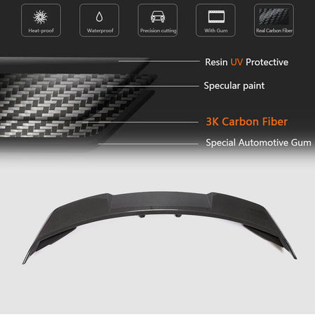 Ford Mustang Coupe 2015-2020 Rear Trunk Spoiler Carbon Fiber-Ahacarbon