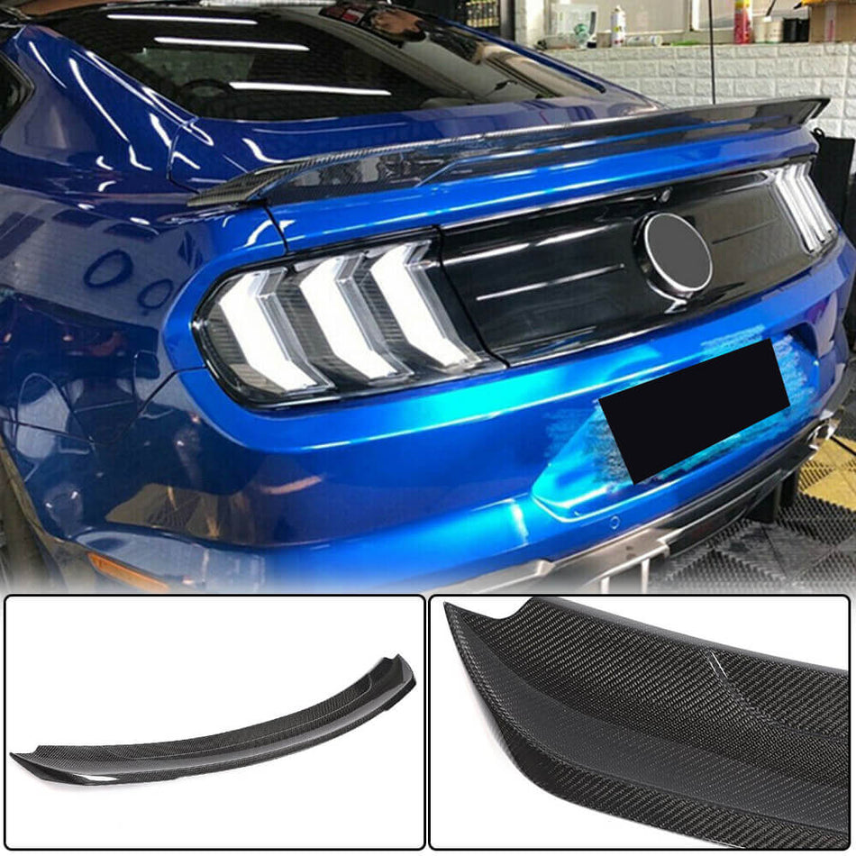 Ford Mustang Coupe 2015-2020 Rear Trunk Spoiler Carbon Fiber-Ahacarbon