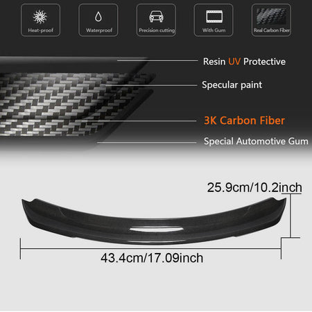 Ford Mustang Coupe 2015-2020 Rear Trunk Spoiler Carbon Fiber-Ahacarbon