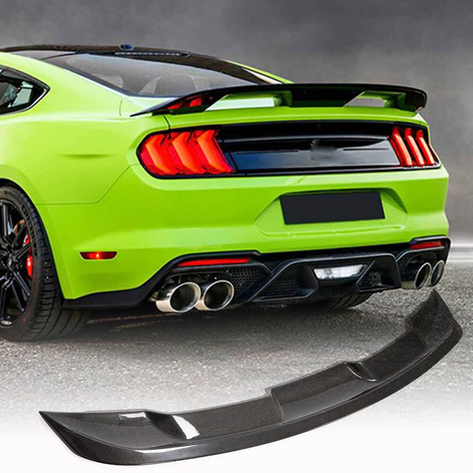 Ford Mustang Coupe 2015-2020 Rear Trunk Spoiler Carbon Fiber-Ahacarbon