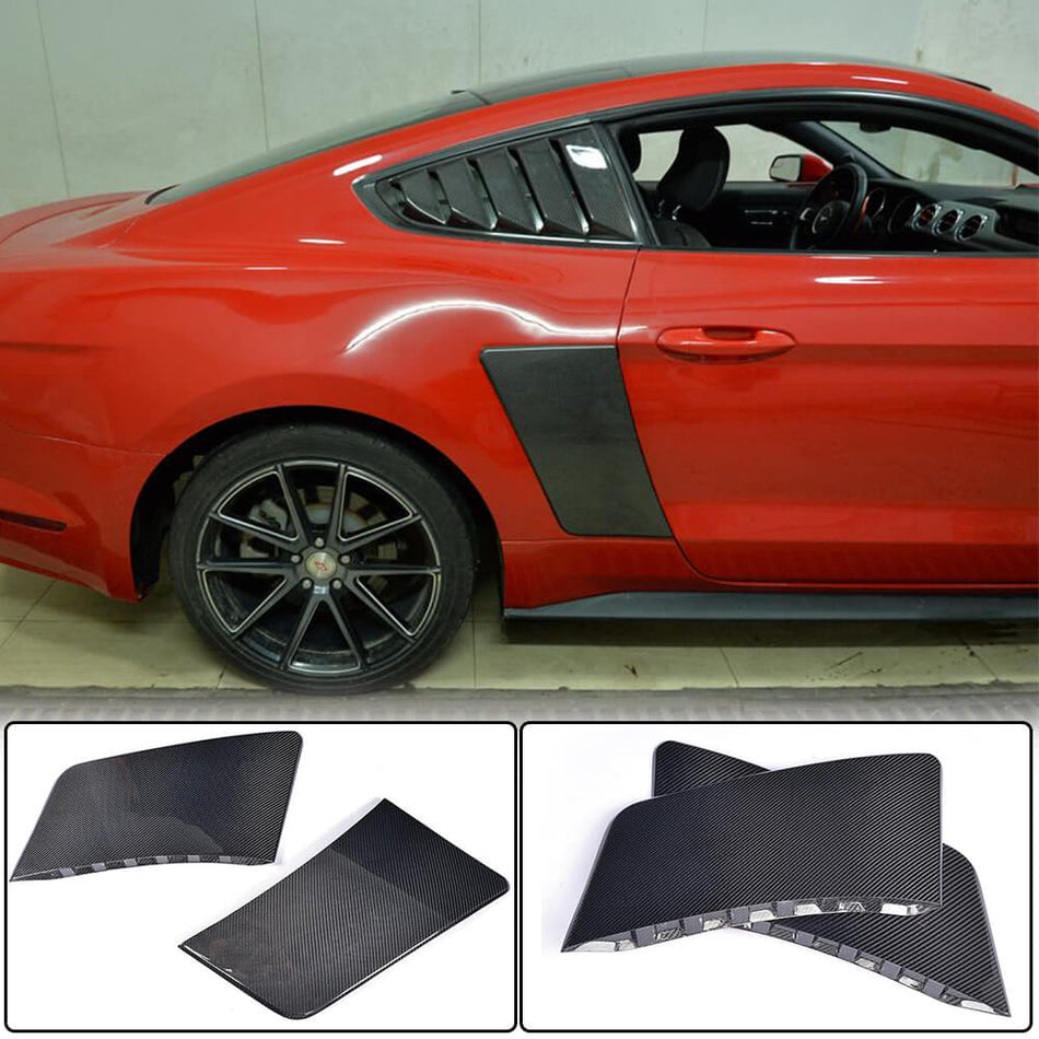 Ford Mustang V6 V8 GT 2015-2017 Rear Side Air Fender Covers Carbon Fiber-Ahacarbon