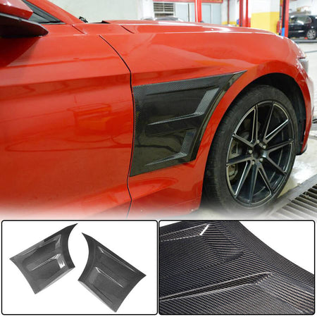 Ford Mustang V6 V8 GT 2015-2020 Side Fender Vents Carbon Fiber-Ahacarbon