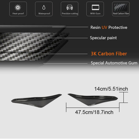 Ford Mustang 2015-2017 Front Bumper Vents Carbon Fiber-Ahacarbon