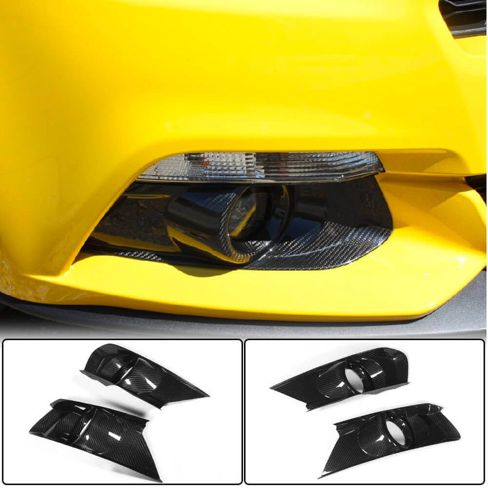 Ford Mustang V6 V8 GT 2015-2017 Fog Lamp Covers Carbon Fiber-Ahacarbon