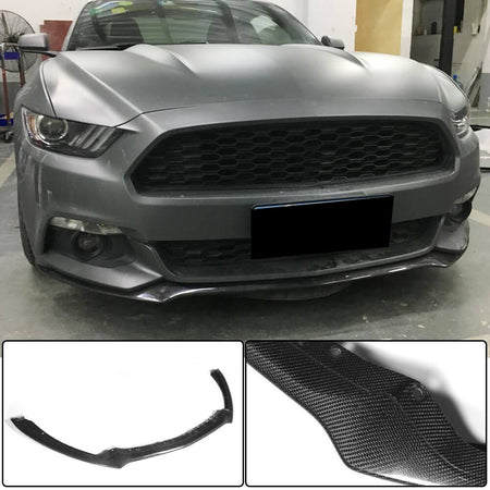 Ford Mustang V6 V8 GT 2015-2017 Front Bumper Lip Carbon Fiber-Ahacarbon