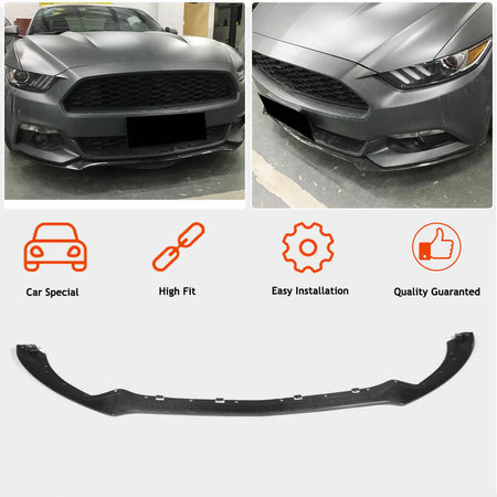 Ford Mustang V6 V8 GT 2015-2017 Front Bumper Lip Carbon Fiber-Ahacarbon