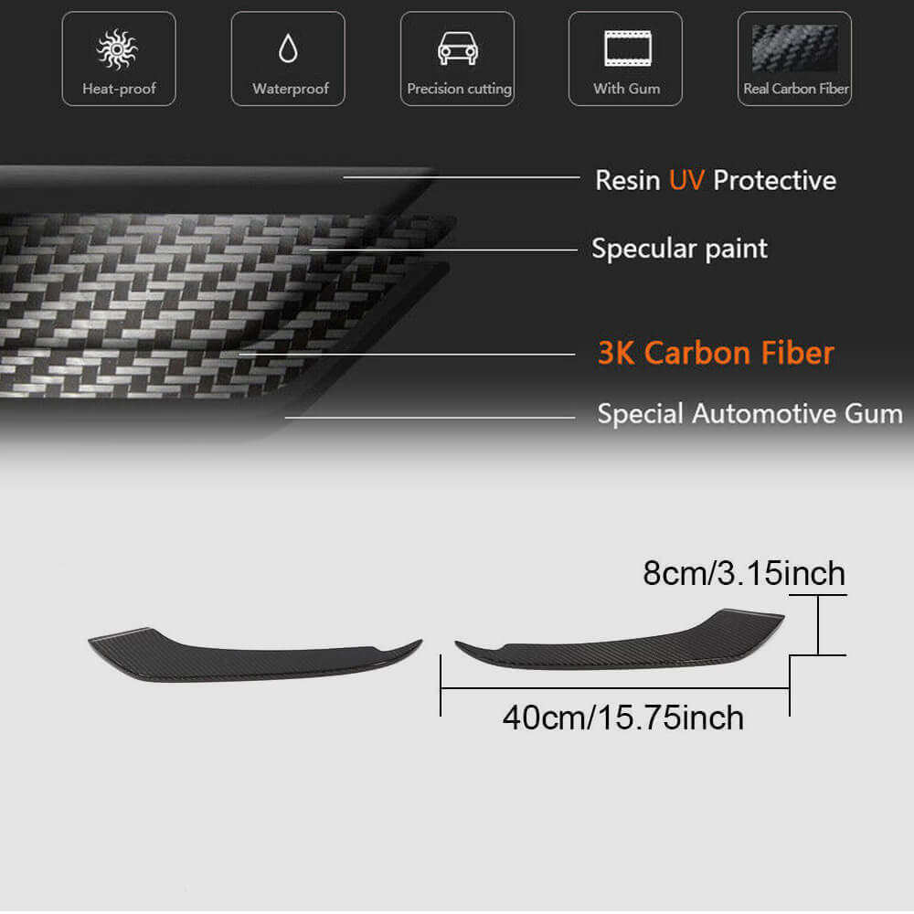 Ford Mustang V6 V8 GT 2015-2017 Fog Lamp Cover Carbon Fiber-Ahacarbon