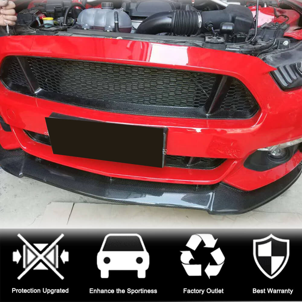 Ford Mustang Coupe Convertible 2-Door 2015-2017 Front Grille Carbon Fiber-Ahacarbon