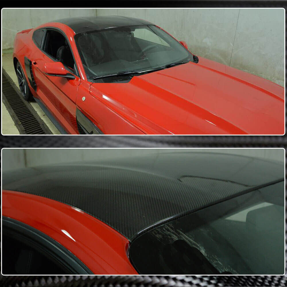 Ford Mustang V6 V8 GT Shelby GT350R Coupe 2015-2022 Car Roof Cover Carbon Fiber-Ahacarbon