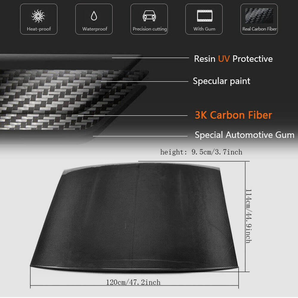 Ford Mustang V6 V8 GT Shelby GT350R Coupe 2015-2022 Car Roof Cover Carbon Fiber-Ahacarbon