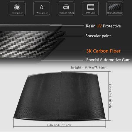 Ford Mustang V6 V8 GT Shelby GT350R Coupe 2015-2022 Car Roof Cover Carbon Fiber-Ahacarbon