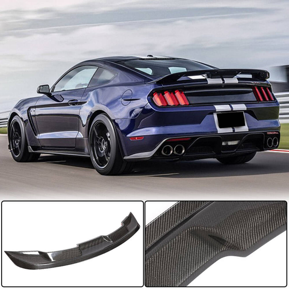 Ford Mustang Coupe 2015-2020 Rear Trunk Spoiler Carbon Fiber-Ahacarbon