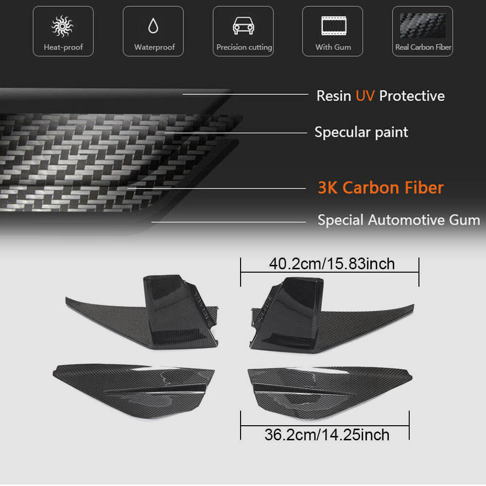 Ford Mustang V8 GT 2018-2021 Fog Lamp Covers Carbon Fiber-Ahacarbon