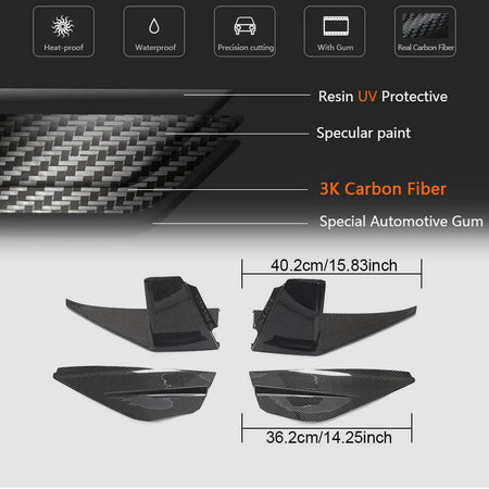 Ford Mustang V8 GT 2018-2021 Fog Lamp Covers Carbon Fiber-Ahacarbon