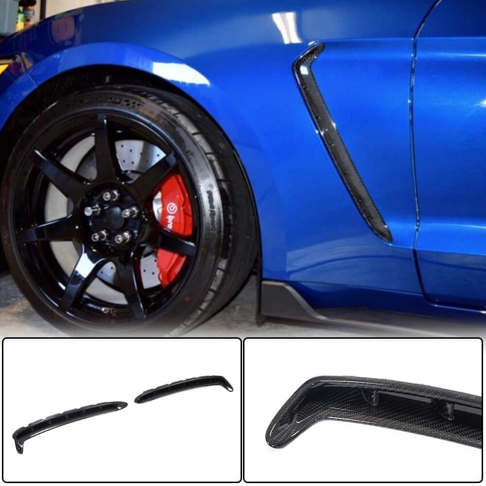 Ford Mustang 2018-2020 Side Air Fender Vent Carbon Fiber-Ahacarbon