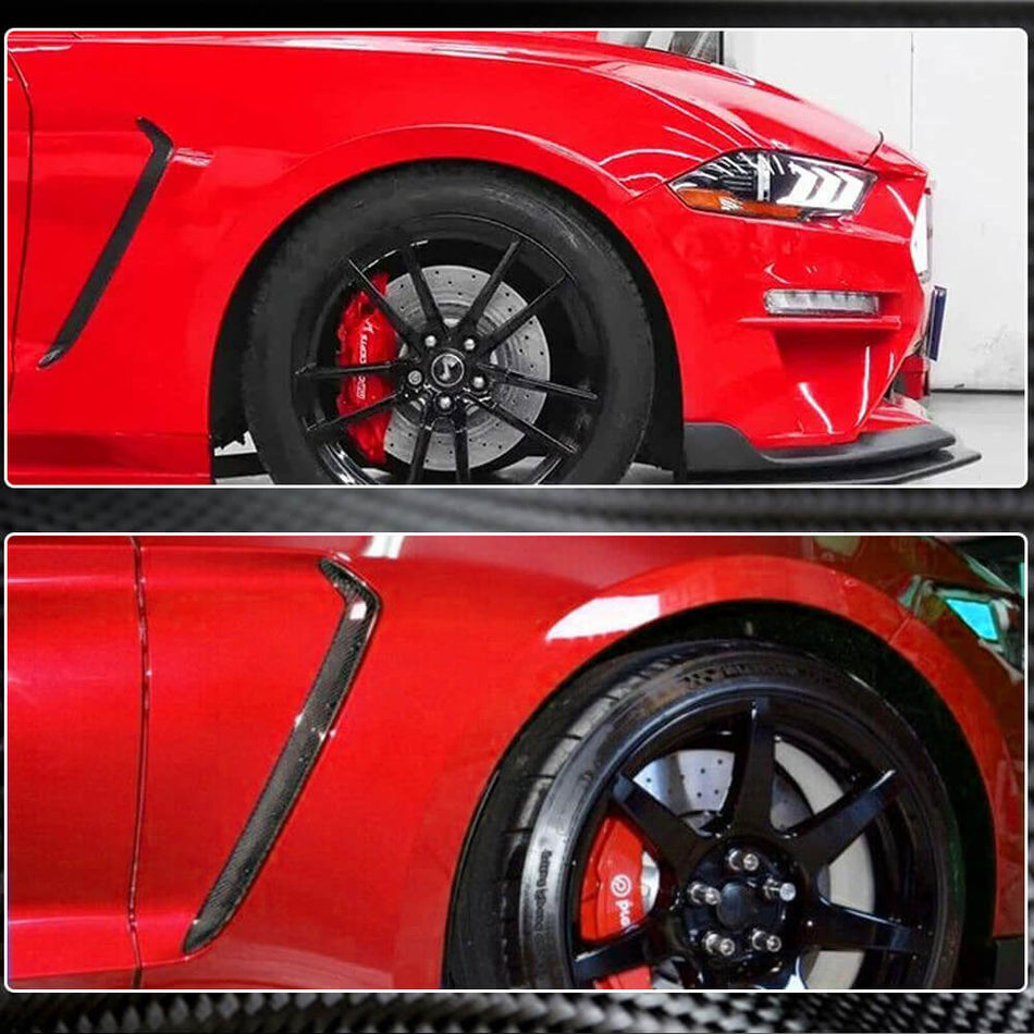 Ford Mustang 2018-2020 Side Air Fender Vent Carbon Fiber-Ahacarbon