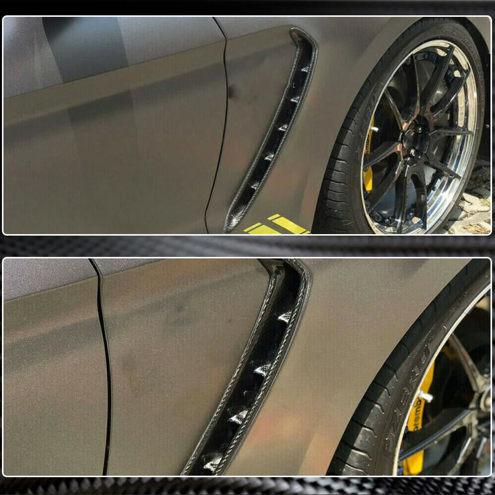 Ford Mustang 2018-2020 Side Air Fender Vent Carbon Fiber-Ahacarbon