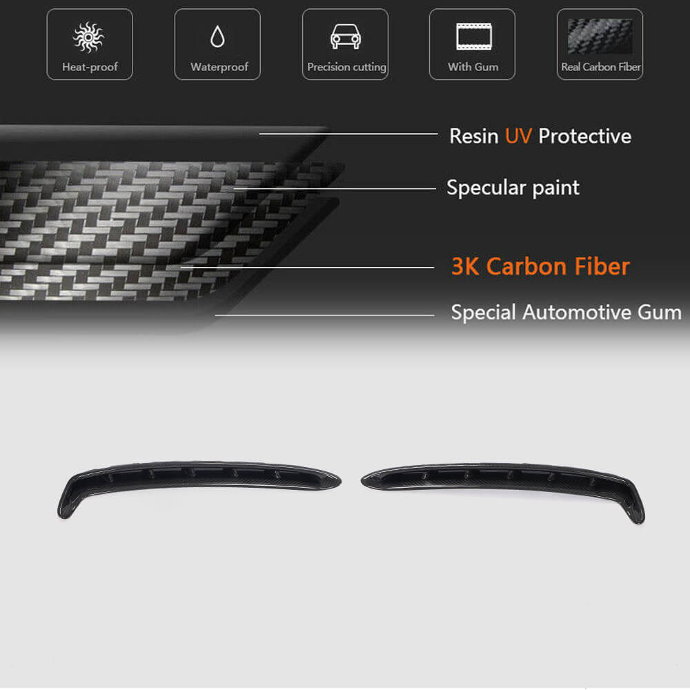 Ford Mustang 2018-2020 Side Air Fender Vent Carbon Fiber-Ahacarbon