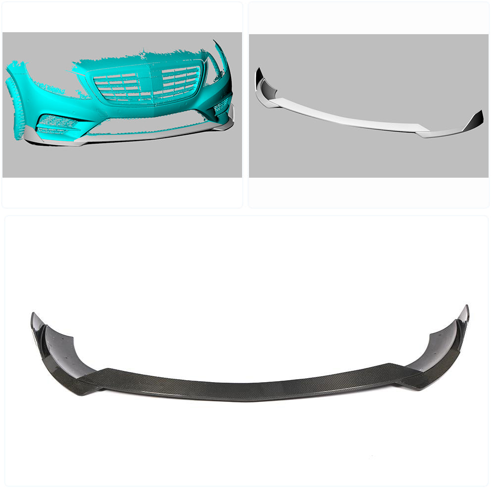 Mercedes Benz S Class W222 Pre-facelift 2014-2017 Front Bumper Lip Carbon Fiber/FRP-Ahacarbon