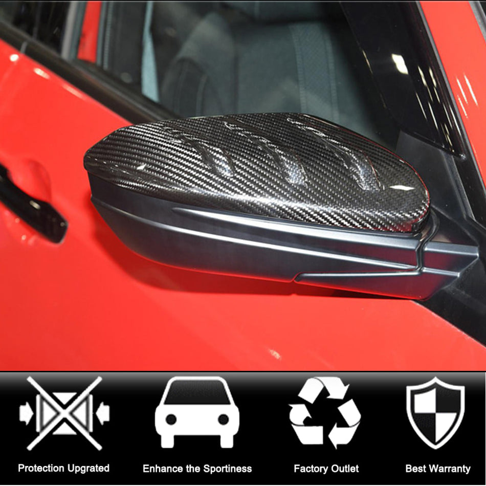 Honda Civic 10th 2016-2021 Mirror Covers Replacment Style Carbon Fiber-Ahacarbon