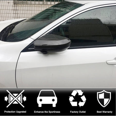 Honda Civic 10th 2016-2021 Mirror Covers Add-on Real Carbon Fiber-Ahacarbon