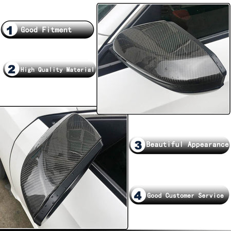 Honda Civic 10th 2016-2021 Mirror Covers Add-on Real Carbon Fiber-Ahacarbon