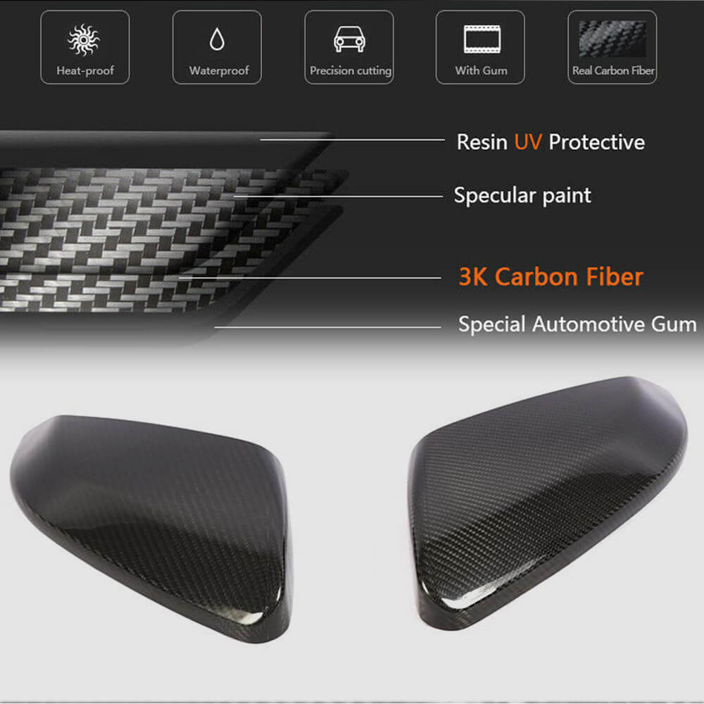 Honda Civic 10th 2016-2021 Mirror Covers Add-on Real Carbon Fiber-Ahacarbon