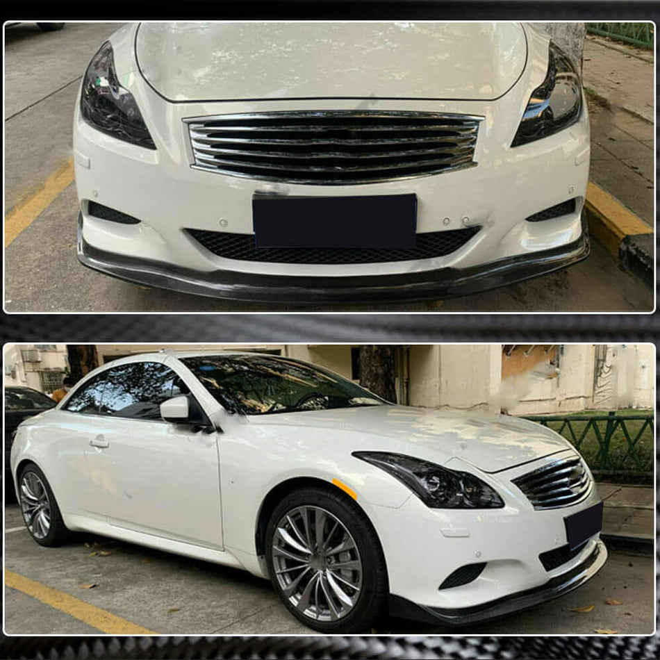 Infiniti G37 Coupe 2009-2013 Front Bumper Lip Carbon Fiber-Ahacarbon