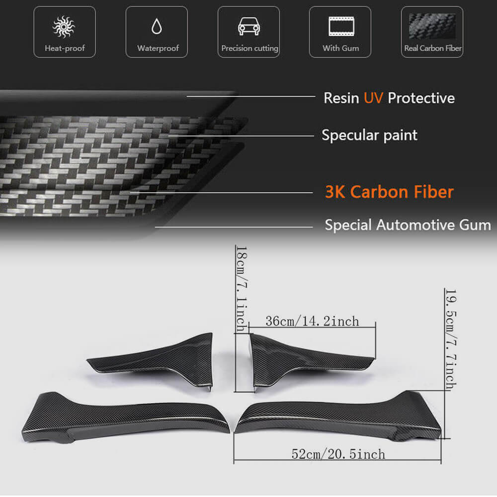 Infiniti Q50 2014-2017 Side Mudguard Mudflaps Carbon Fiber-Ahacarbon