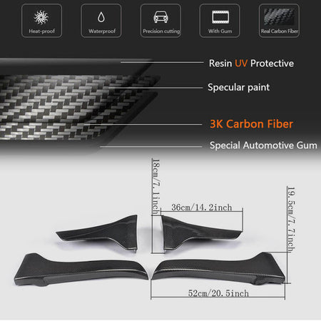 Infiniti Q50 2014-2017 Side Mudguard Mudflaps Carbon Fiber-Ahacarbon