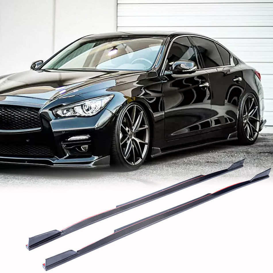 Infiniti Q50 Sedan 2014-2022 Side Skirts Carbon Fiber-Ahacarbon