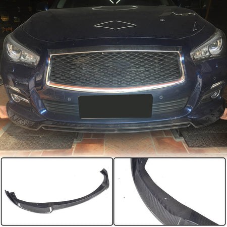 Infiniti Q50 Base 2014-2017 Front Bumper Lip Carbon Fiber-Ahacarbon