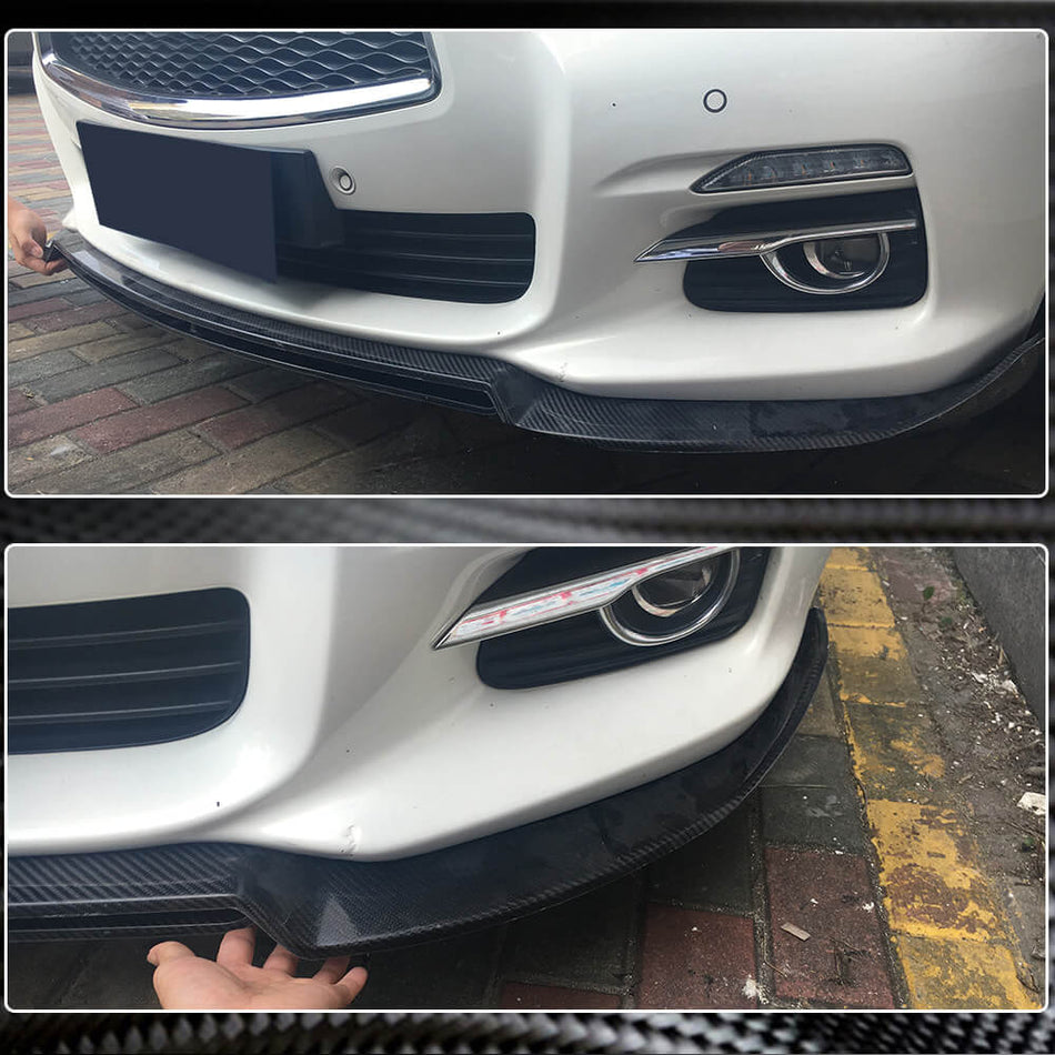 Infiniti Q50 Base 2014-2017 Front Bumper Lip Carbon Fiber-Ahacarbon