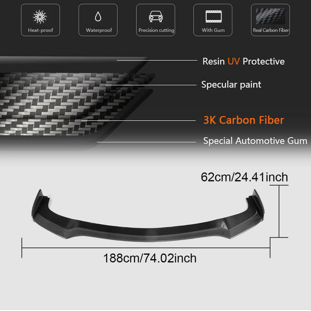 Infiniti Q50 Base 2018-2022 Front Bumper Lip Carbon Fiber-Ahacarbon