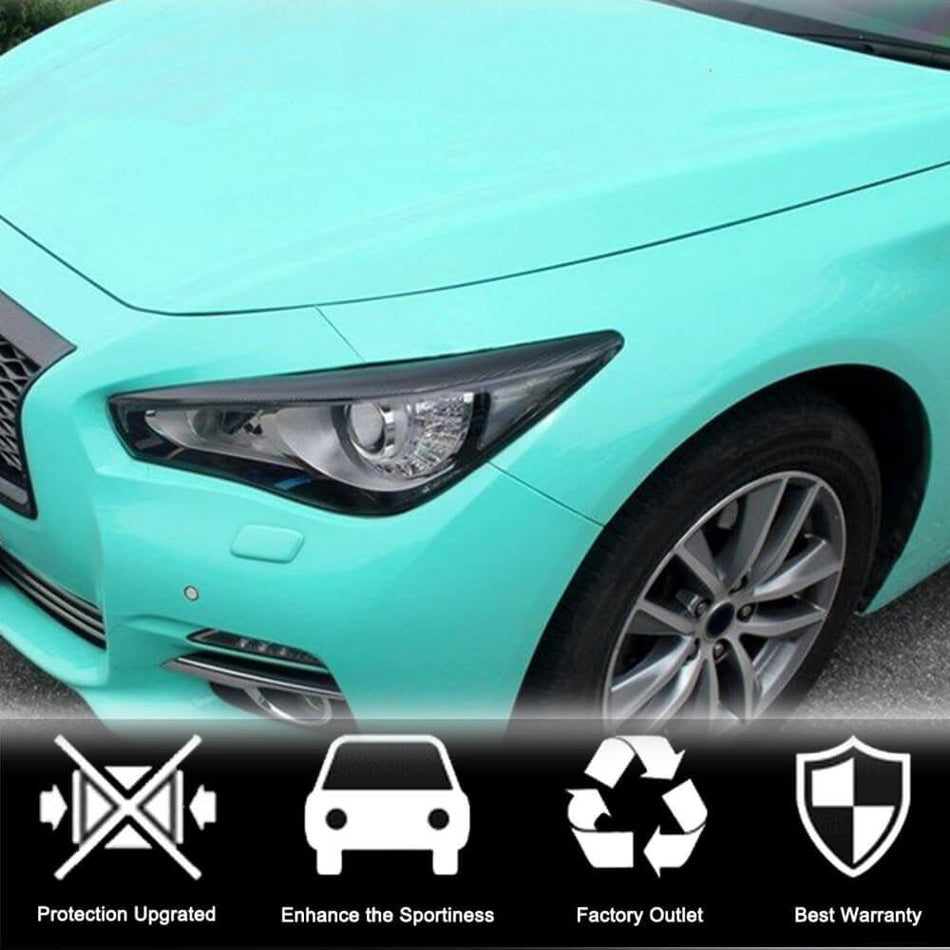 Infiniti Q50 2014-2017 Headlight Eyebrows Lamp Eyelids Carbon Fiber-Ahacarbon