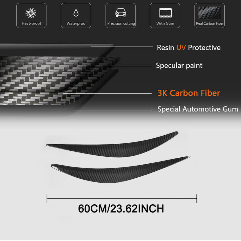 Infiniti Q50 2014-2017 Headlight Eyebrows Lamp Eyelids Carbon Fiber-Ahacarbon