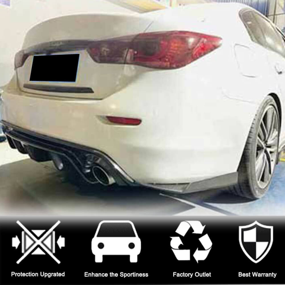 Infiniti Q50 2014-2017 Rear Bumper Splitters Carbon Fiber-Ahacarbon