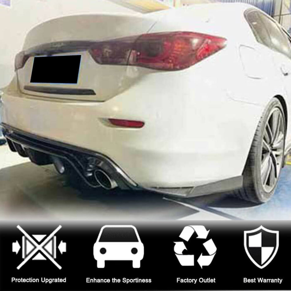 Infiniti Q50 2014-2017 Rear Bumper Splitters Carbon Fiber-Ahacarbon