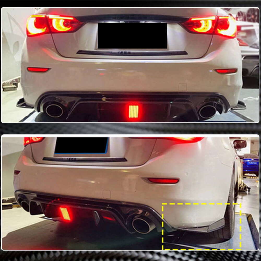 Infiniti Q50 2014-2017 Rear Bumper Splitters Carbon Fiber-Ahacarbon
